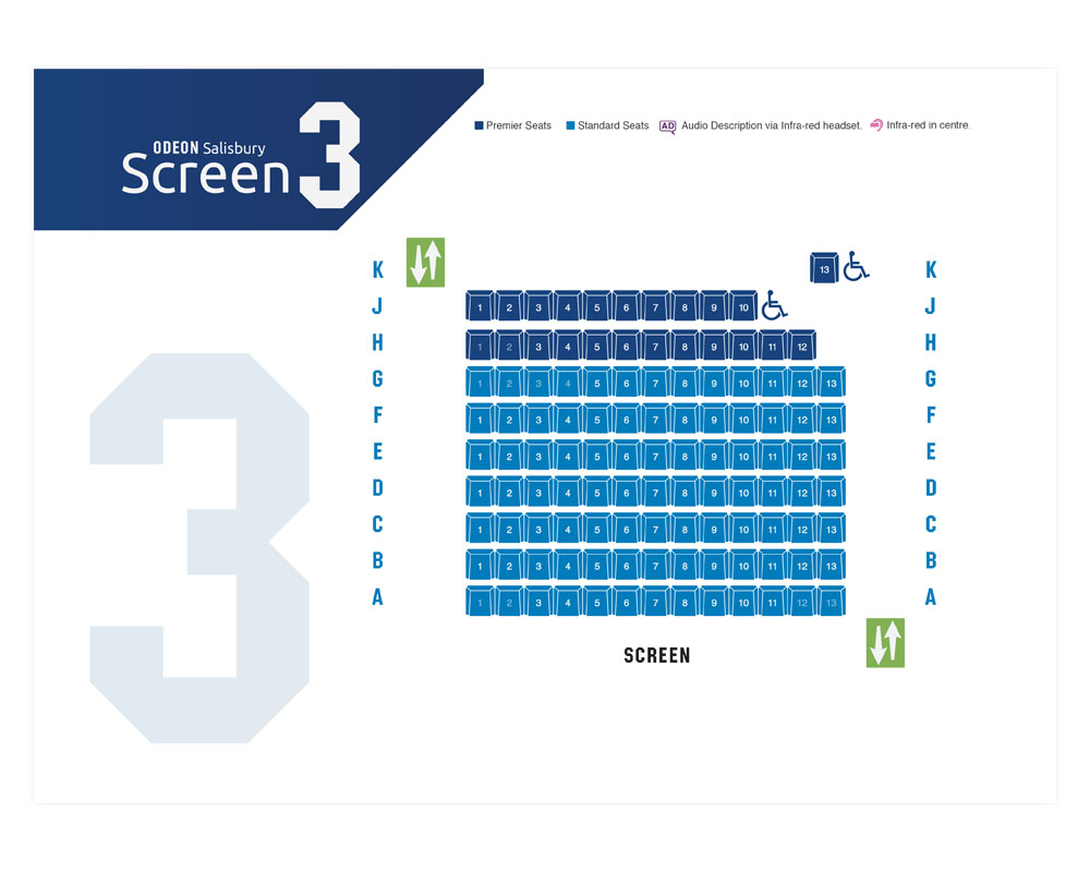 Odeon Seating Plan Print Design